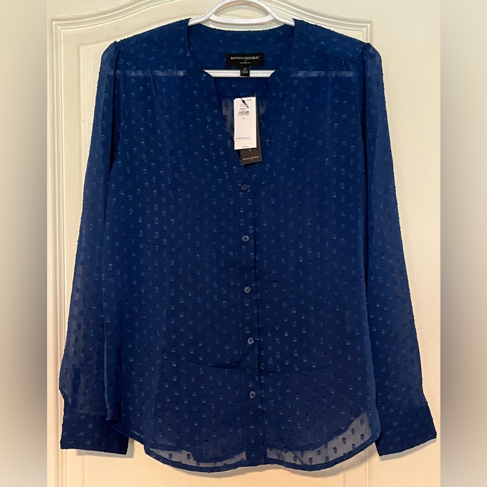 Banana Republic Semi-Sheer Blouse, Size S